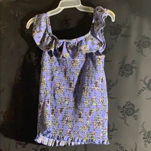 Purple floral crop top